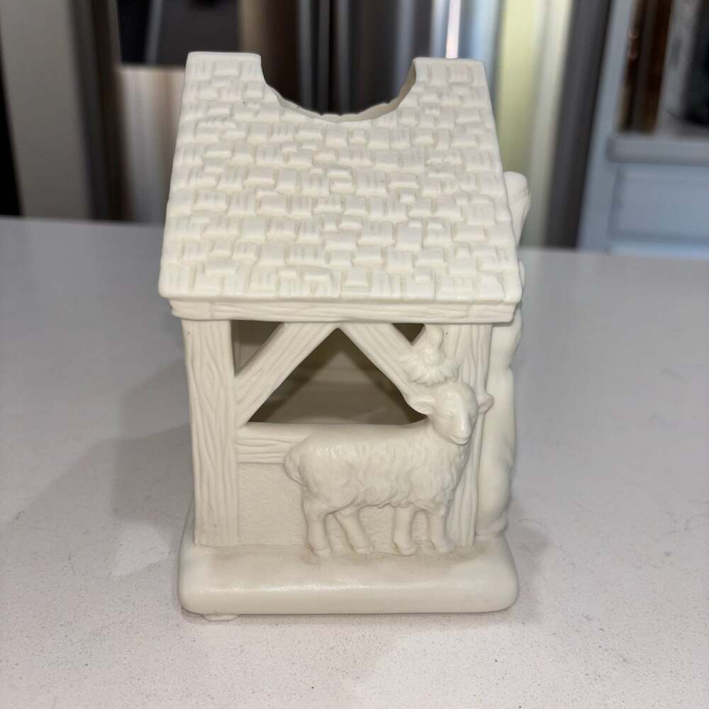 PartyLite O Little Town Shepherds Bisque Porcelain Tea Light Candle Holder P7313 - Picture 6 of 10